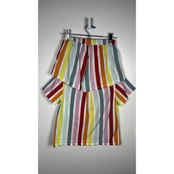 LAKE x Atlantic Pacific Rainbow Stripe Cotton Pajama Top & Short Set Size XXS - Picture 4 of 9